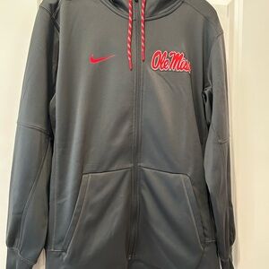 Ole Miss Nike Therma-Fit Gray Full Zip Hoodie, Men’s M